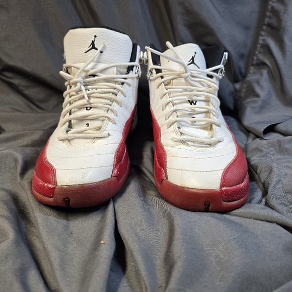 Nike Air Jordan 12 XII Retro 2009 White Black Cherry Red 153265-110 Sz 8.5W /7 - Picture 3 of 9